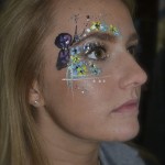 Kiss My Fairy chunky glitter eye and butterfly face paint design