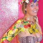 flower print body paint ibiza cosmetic grade chunky glitter Pacha