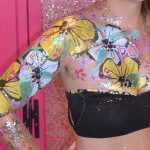 flower print body paint ibiza cosmetic grade chunky glitter