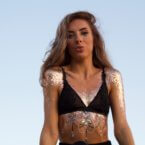 Body paint gems and rose gold cosmetic grade chunky glitter