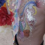 Kiss My fairy glitter bird body paint zoo project