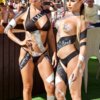 silver chunky glitter boobs body paint Ocean Beach Ibiza